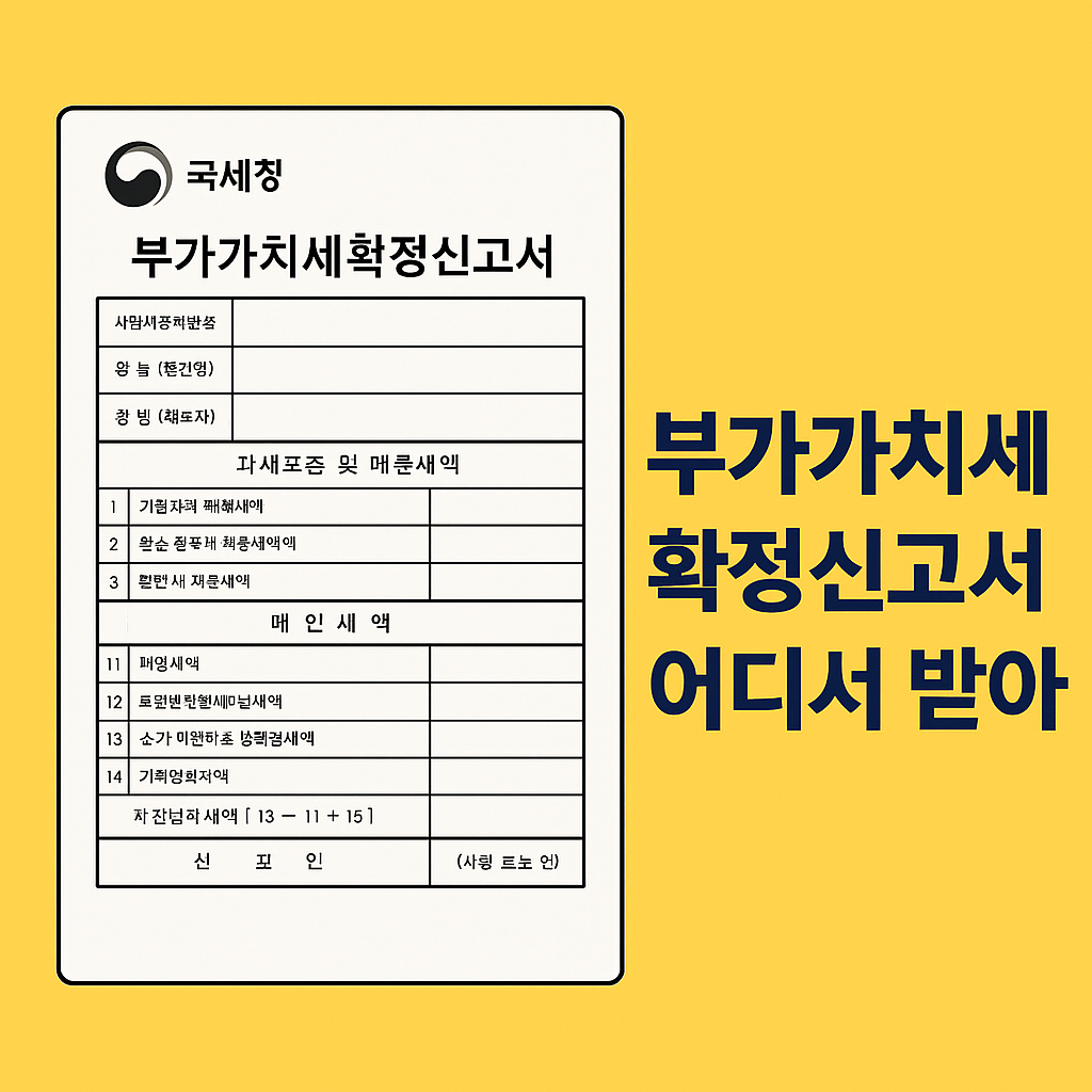 부가가치세 확정신고서 받는 방법