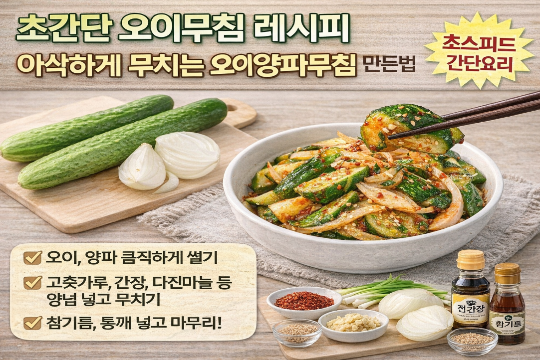 오이무침 레시피 3분이면 끝! 아삭함 100% 살리는 법
