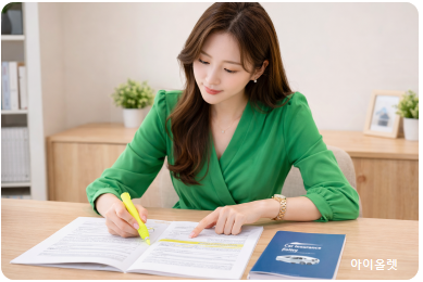 계약서에서 &lsquo;운전자 범위&rsquo; 조항을 실제로 확인하는 장면