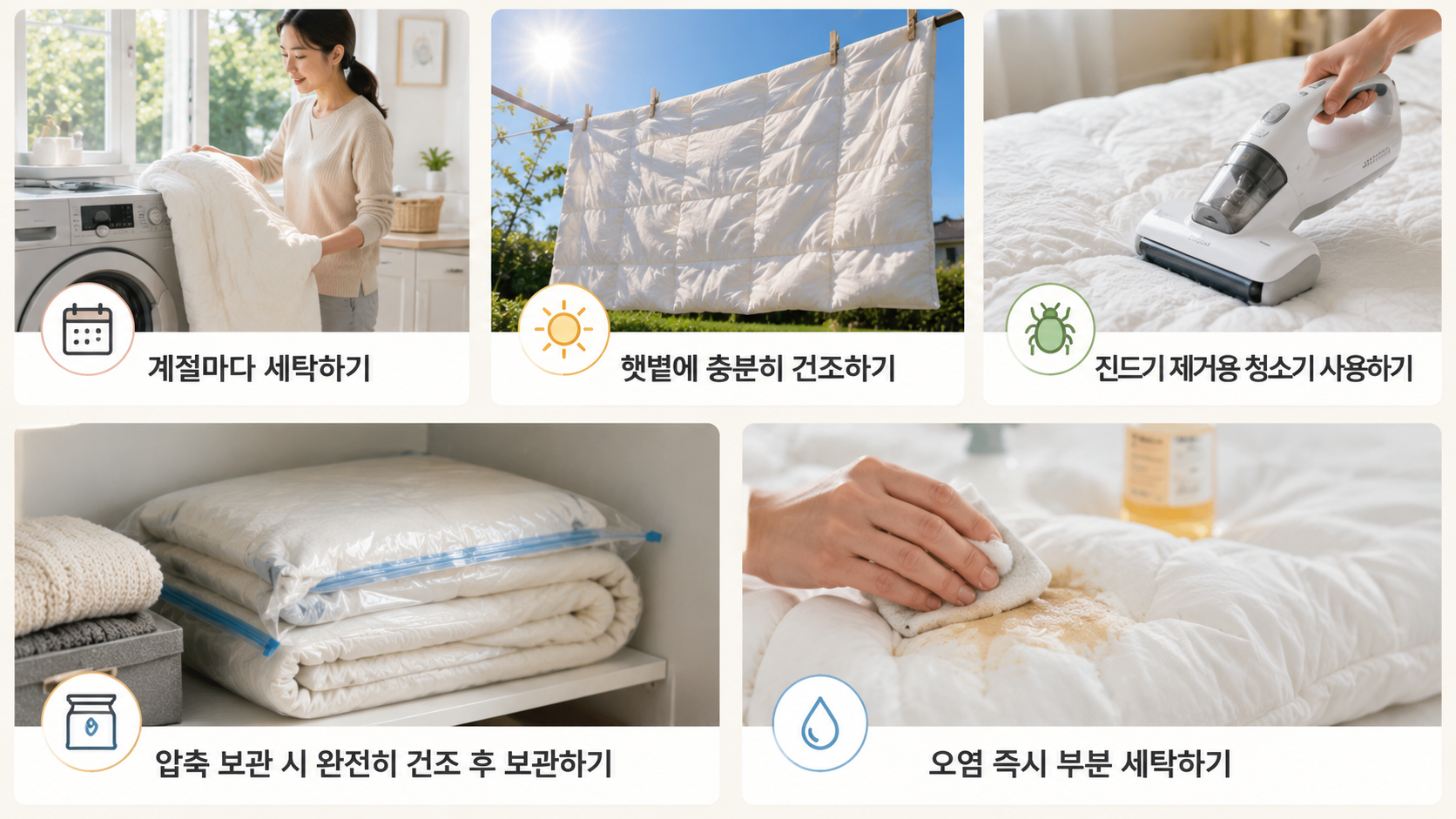 이불 오래 사용하는 관리 방법