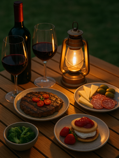 캠핑 음식 관련 사진