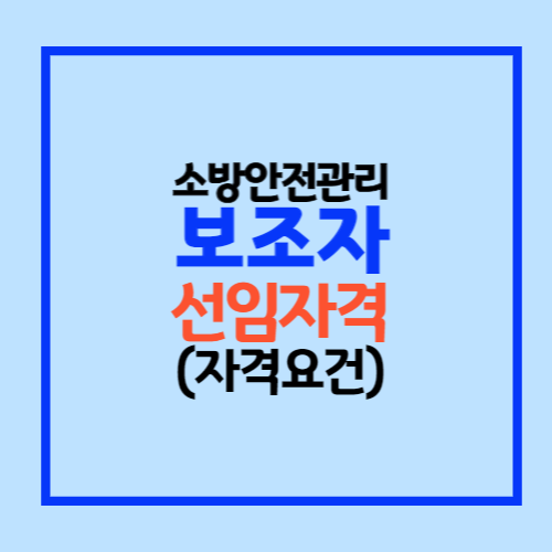 소방안전관리보조자 자격요건