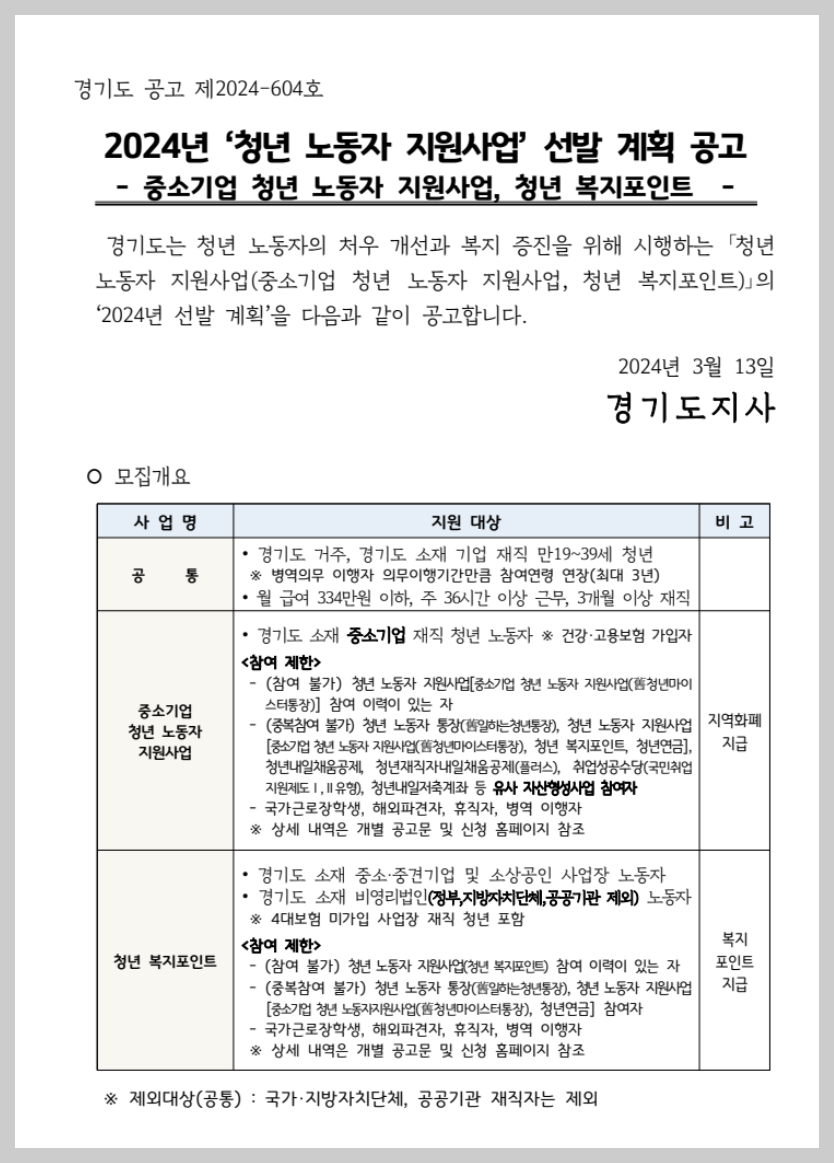 경기도 청년복지포인트신청
