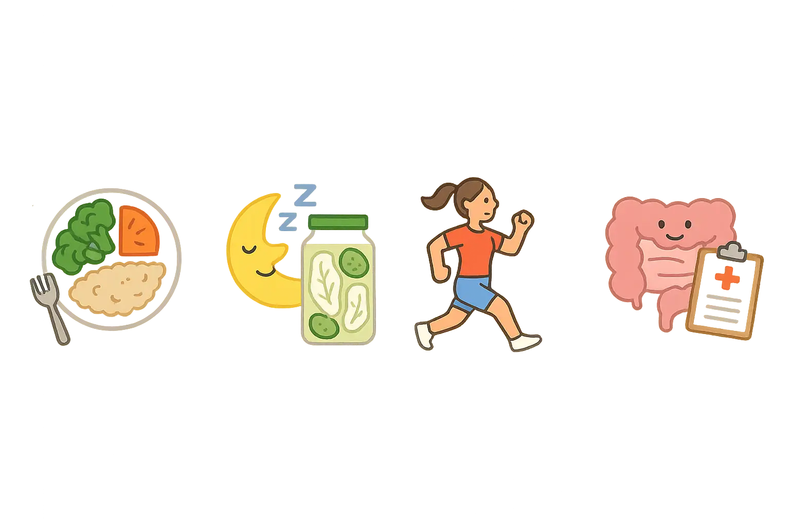 균형 잡힌 식단, 숙면, 발효식품 섭취, 운동, 정기 검진 등 장 건강을 지키는 장기적 관리 전략