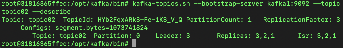 kafka topic describe