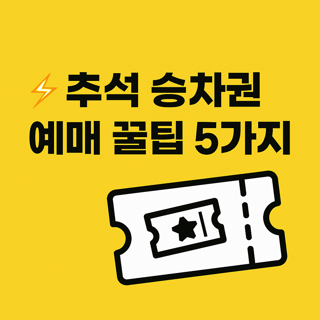 2025년 코레일 KTX 추석 기차표 예매 방법을 정리한 표