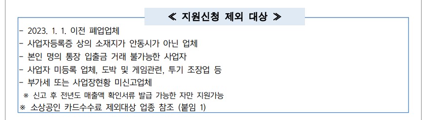 안동시 소상공인 카드수수료 환급 대상