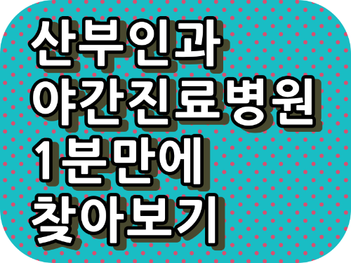 산부인과 야간진료,주말진료,일요일진료,공휴일진료병원