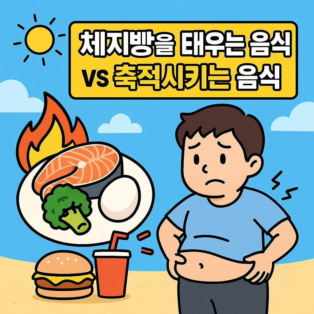 체지방을 태우는 음식 vs 축적시키는 음식 비교 관련사진