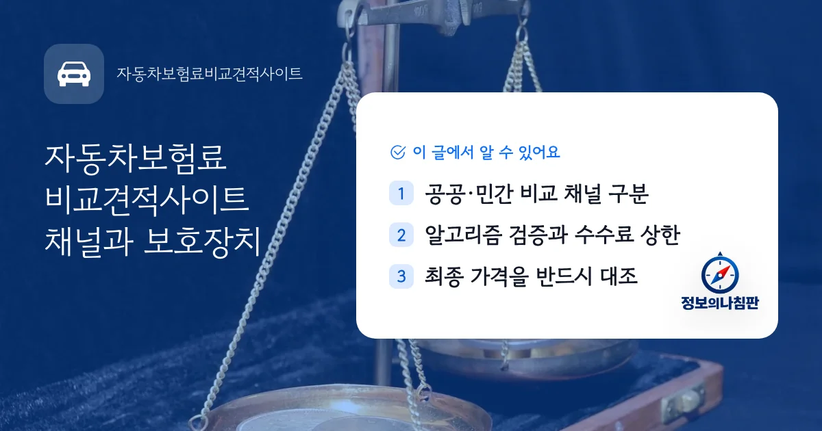 자동차보험료 비교견적사이트 채널과 보호장치