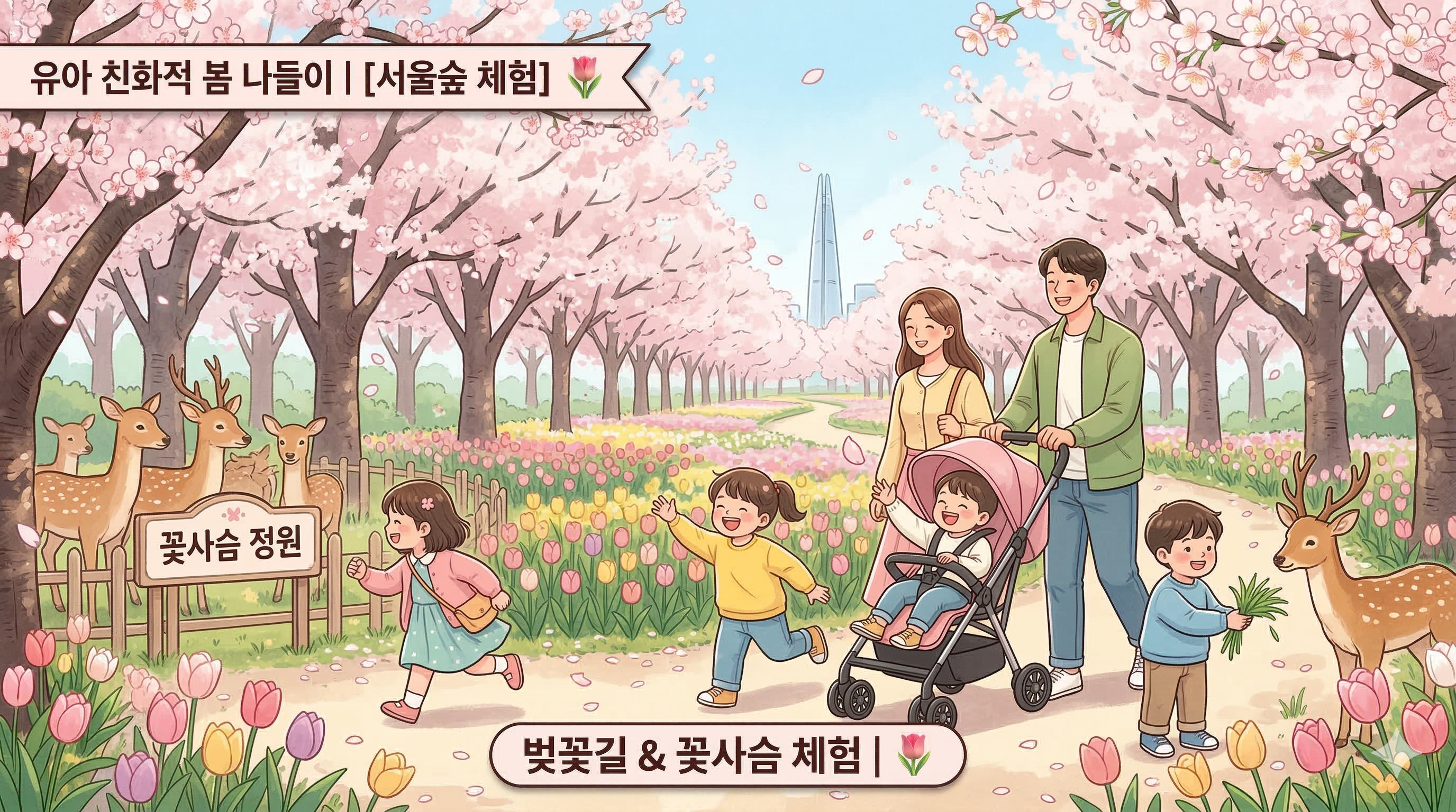 서울숲 유아 체험 봄나들이 꽃사슴 정원