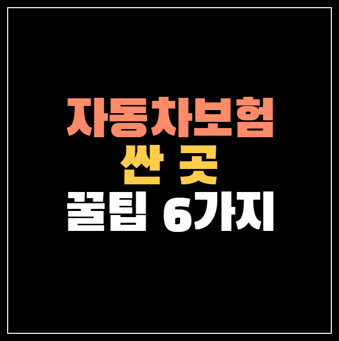 자동차보험 싼 곳 ❘ 저렴한 자동차보험 가입 꿀팁 6가지!