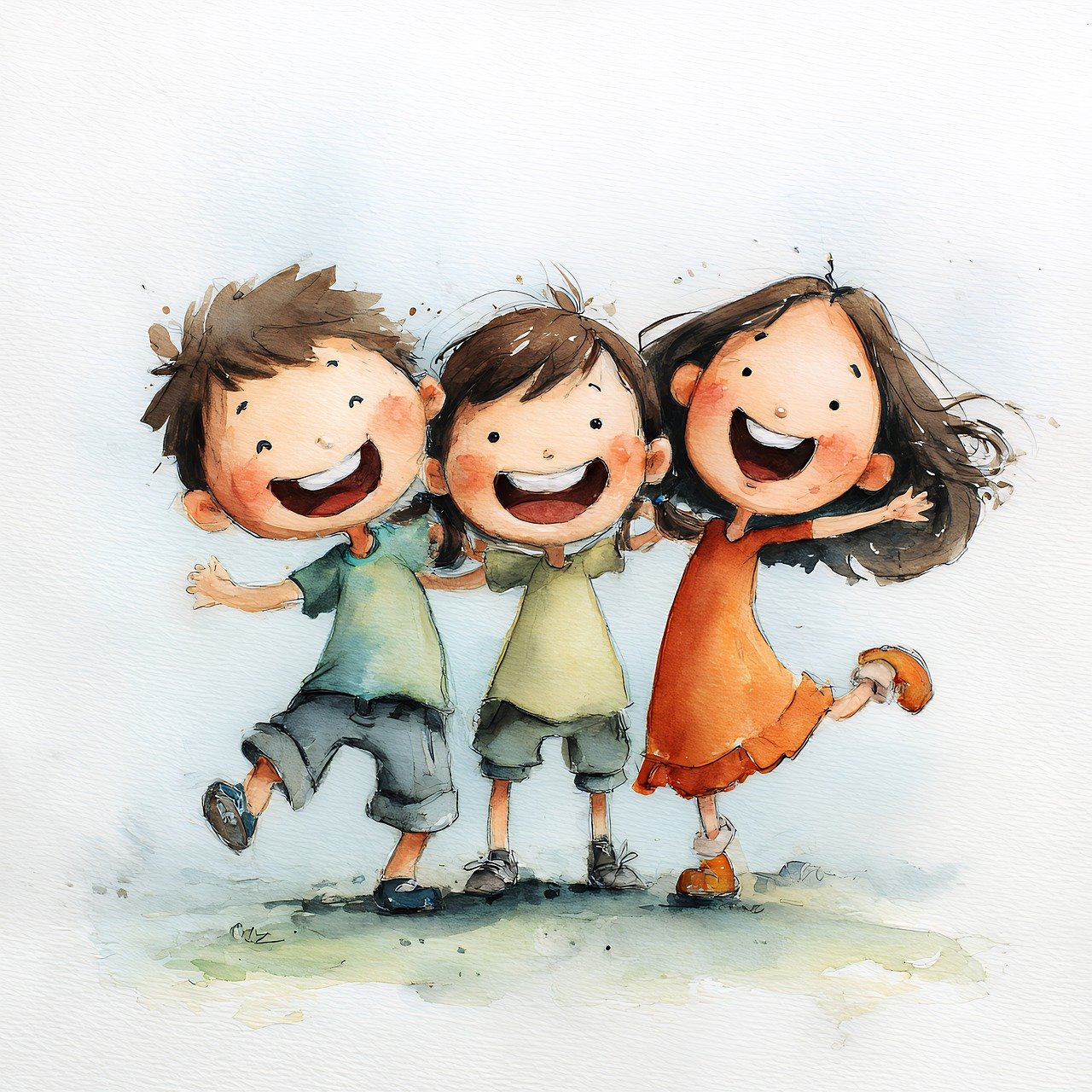 수원시 지역아동센터 아동 복지 혜택과 아이들의 밝은 모습 일러스트