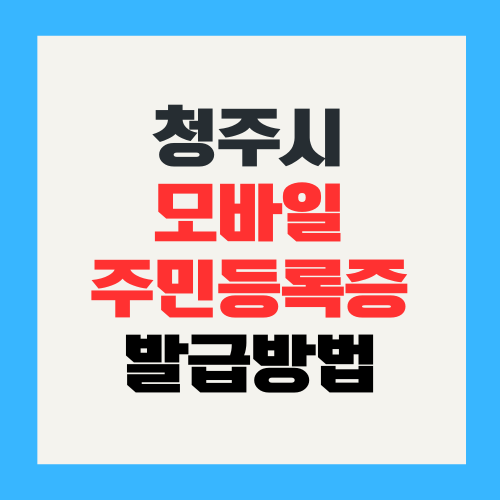 청주시 모바일 주민등록증 발급 방법 사용처 장점 단점
