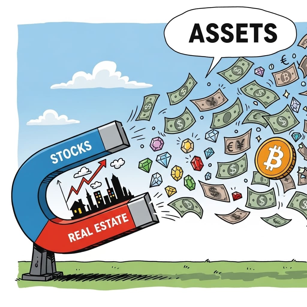 화폐를 끌어모으는 자산, 증가하는 자산의 가격