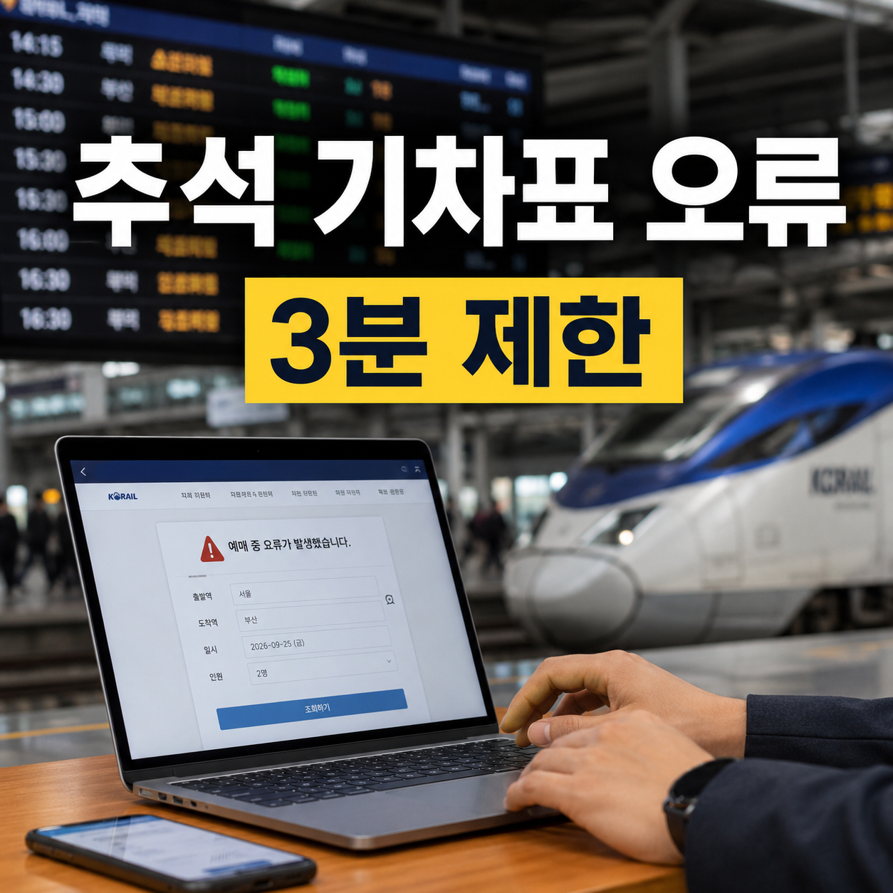 2026 추석 기차표 예매 접속 오류 3분 제한