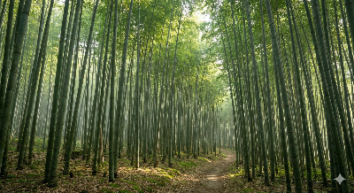 곧게 뻗은 대나무 숲]