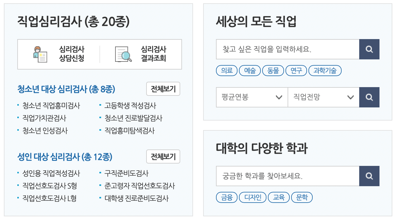 워크넷-직업심리검사