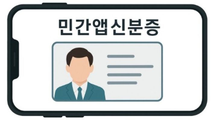 모바일 민간앱 신분증 일러스트