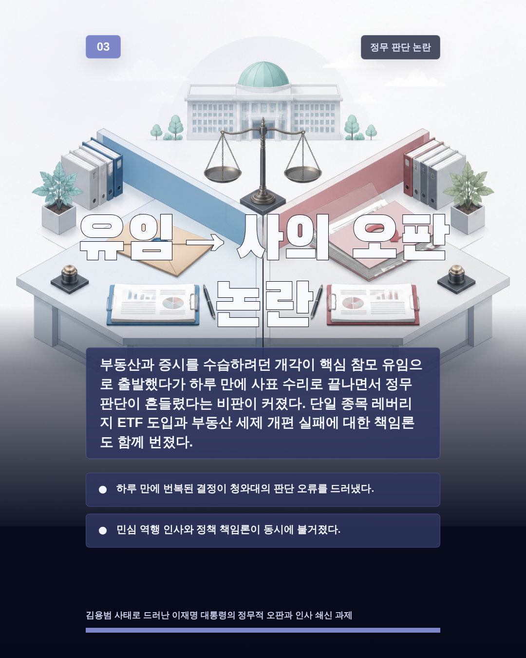 유임→사의 오판 논란