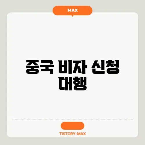 중국 비자 신청 대행