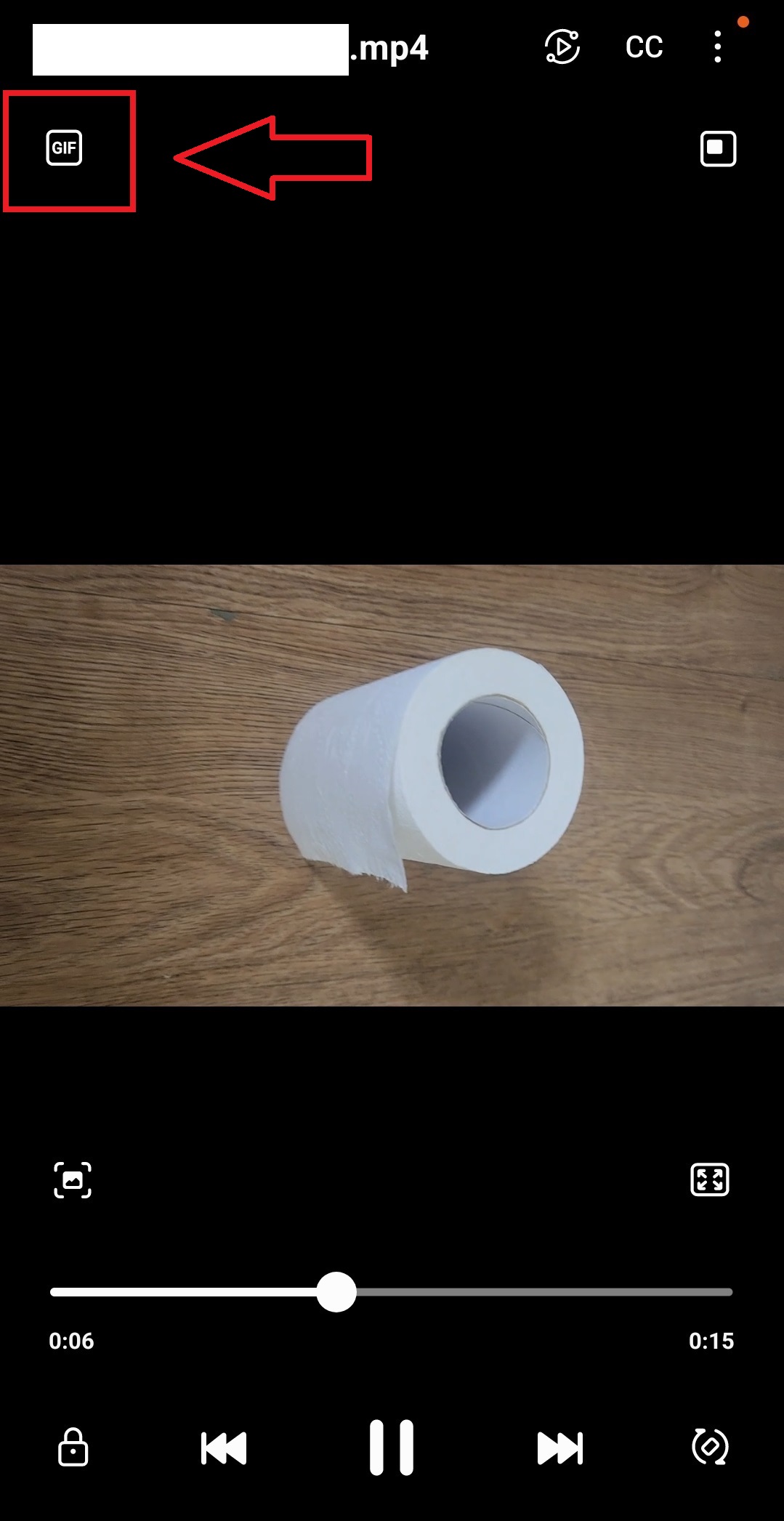 갤럭시 스마트폰으로 동영상에서 원하는 구간을 GIF 파일로 만드는 방법의 4번째 순서를 설명하는 이미지입니다.