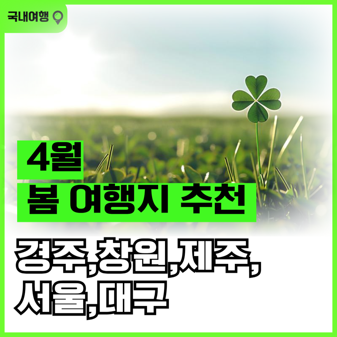 4월 봄 여행지 추천 경주 창원 제주 서울 대구