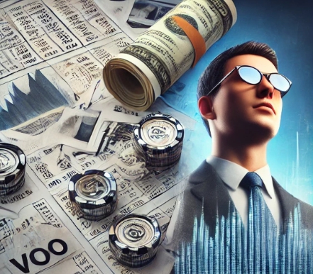 왼쪽에는 동전과 지폐가 있고 오른쪽에는 남자 얼굴이 있는 사진