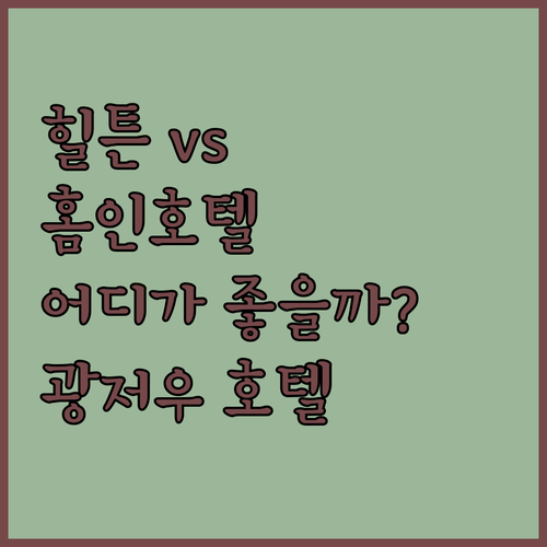 힐튼 가든 인 vs 홈인 호텔 광저우..