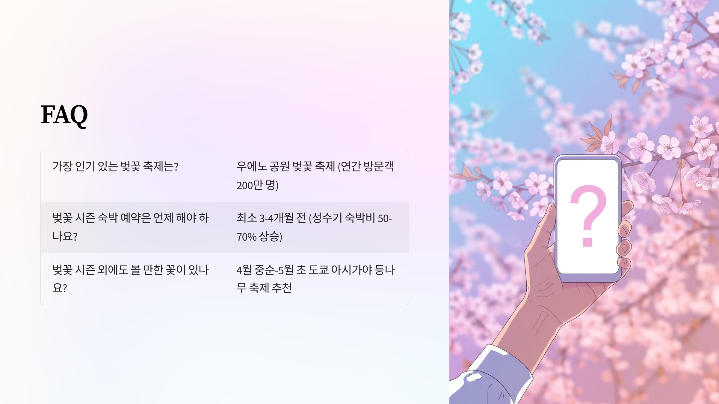 2025년 일본 벚꽃 개화 시기는 언제인가요?