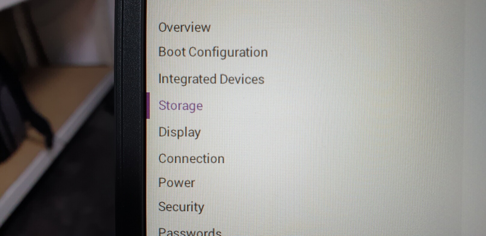 왼쪽 메뉴의 &#39;STORAGE&#39;를 선택합니다.
