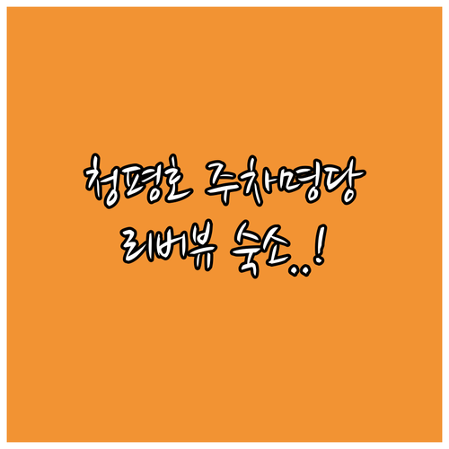 가평 청평호 입구 근처 숨은 주차 명..