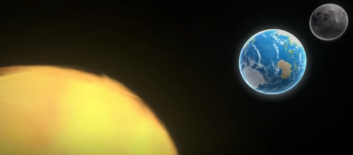 블러드문과 별이 함께 있는 야경 사진