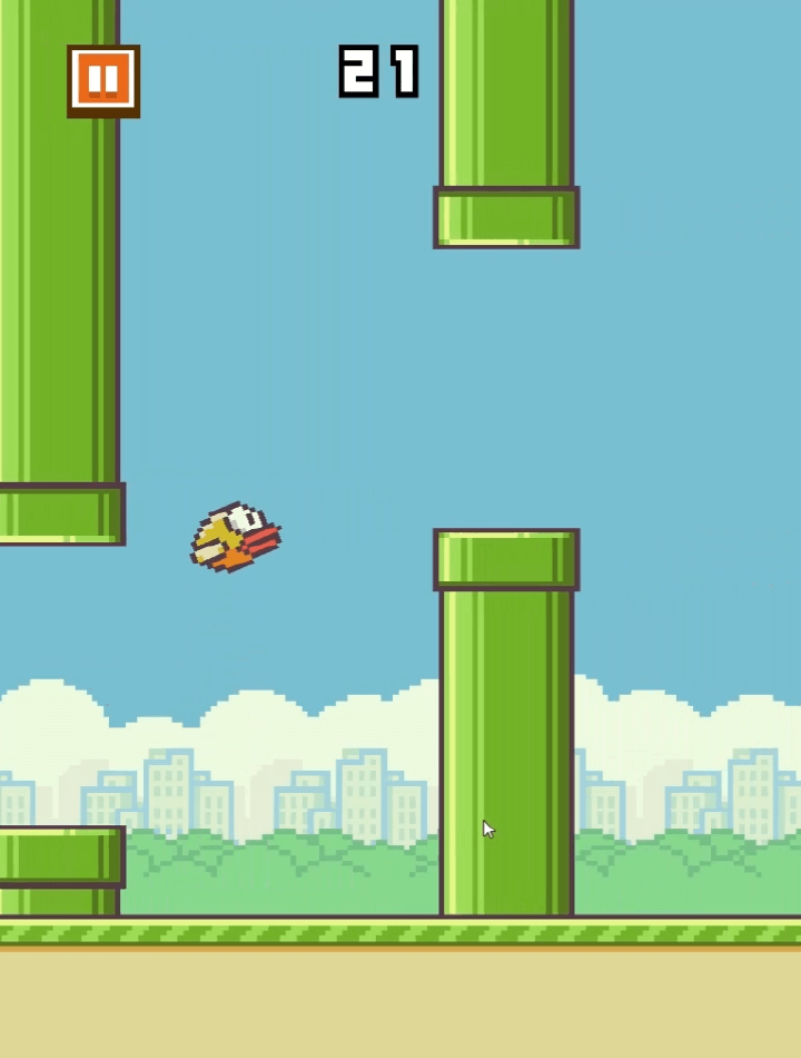 파이프와-충돌하지-않도록-방향을-조절하는-화면