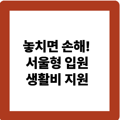 서울형 생활비 지원