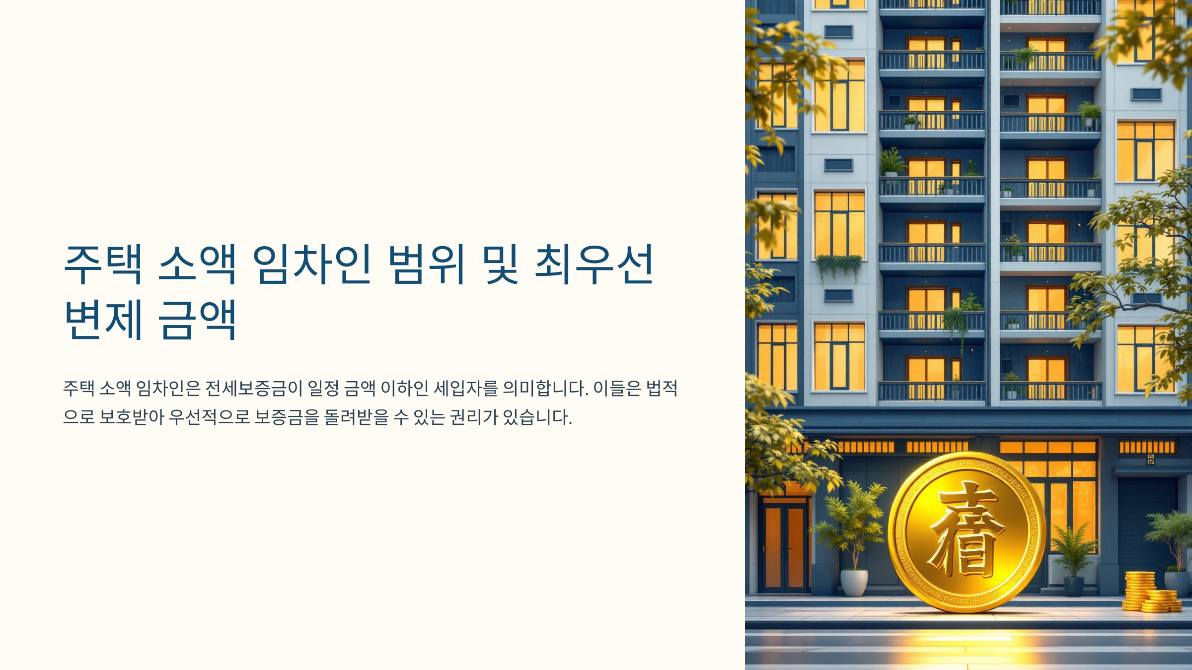 주택 소액 임차인 범위 및 최우선 변제 금액