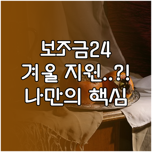 보조금24 겨울철 지원 정책 나만을 ..