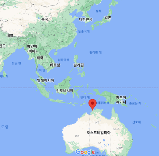 B-52 전략폭격기가 배치된 틴달 공군기지의 위치는 호주 북부로 중국에서 멀지 않음