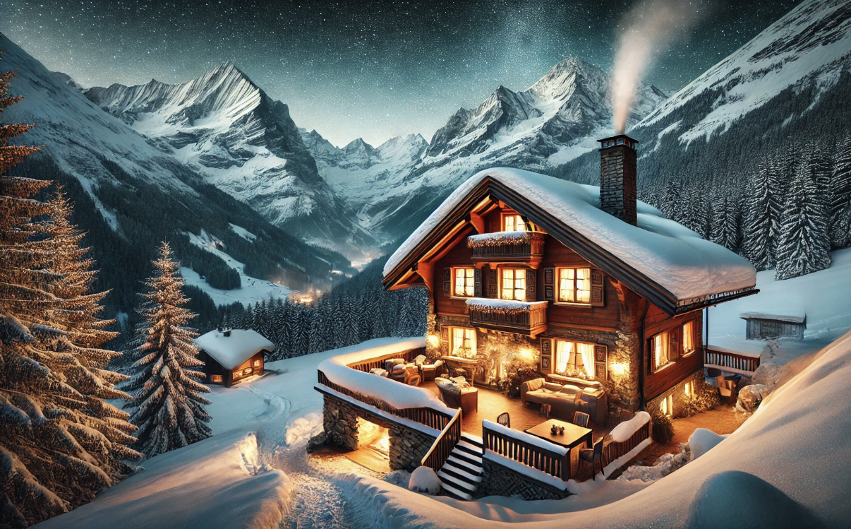 스위스의 알프스 산장 – 만년설을 배경으로 한 산속의 오두막 경험