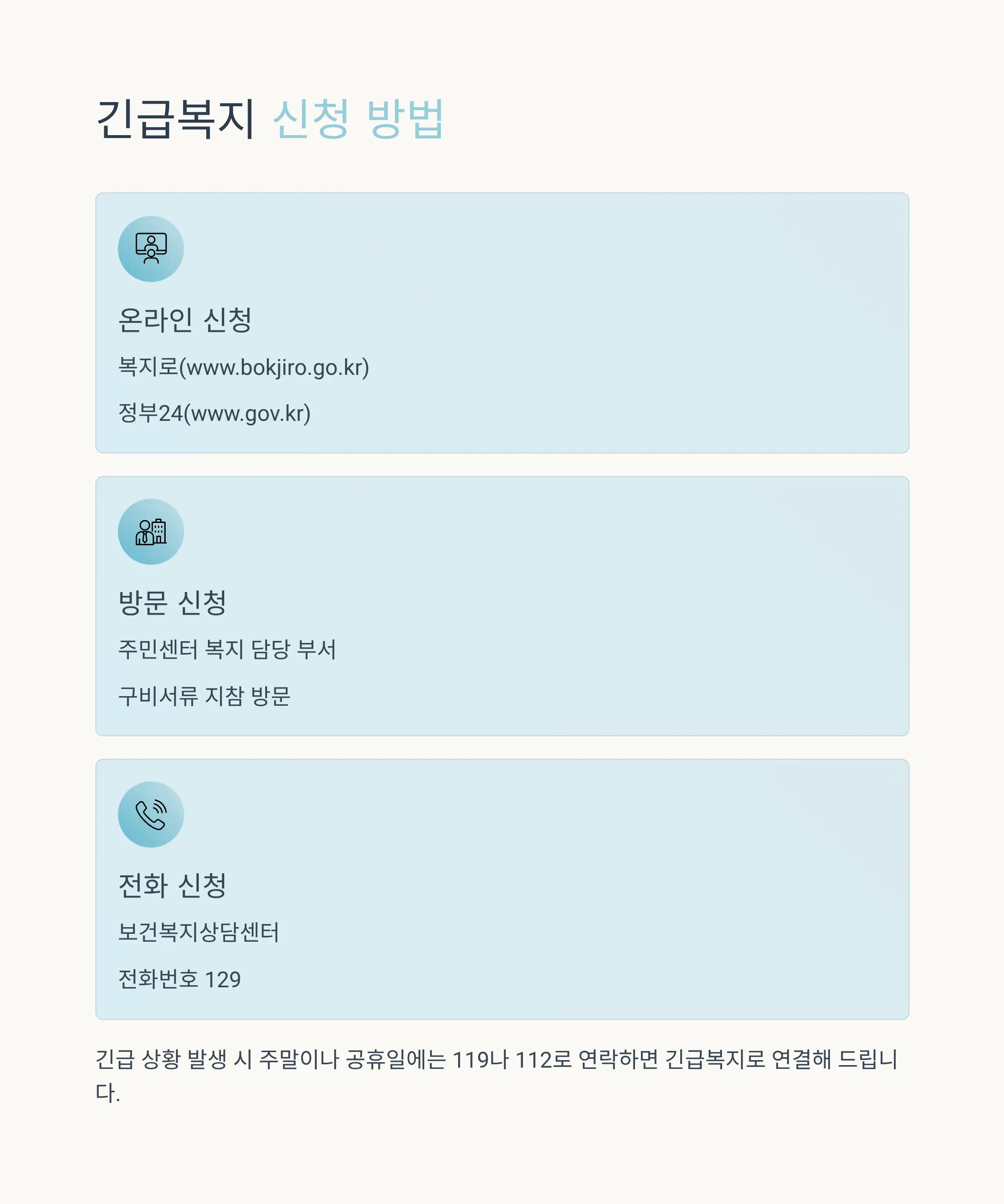 긴급복지 생계지원금 지원 대상