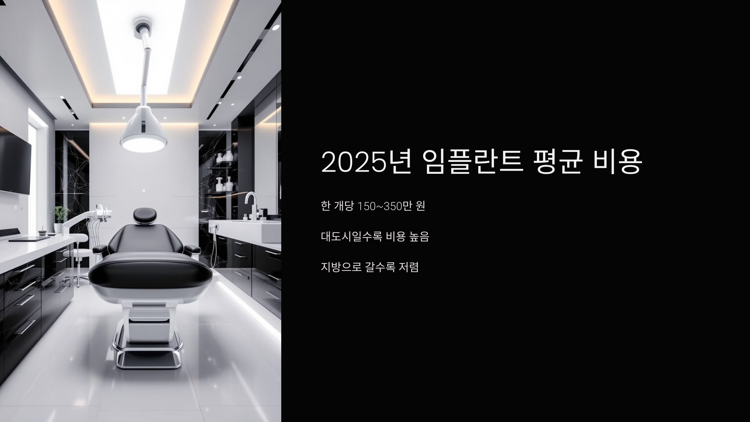 2025년 임플란트 평균 비용