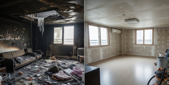 정읍 화재청소 복구중