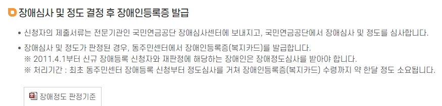 공단의 심사를 거쳐 최종적으로 등록이 완료되고 복지카드가 발급되는 단계