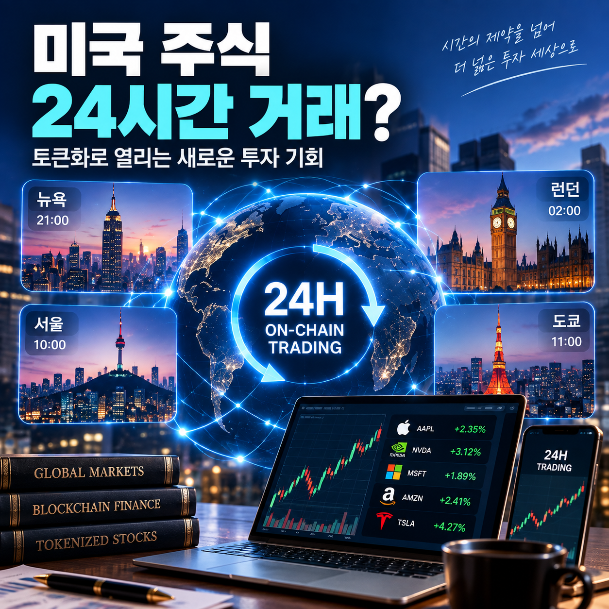 미국 주식 24시간 온체인 토큰화 거래 가능성