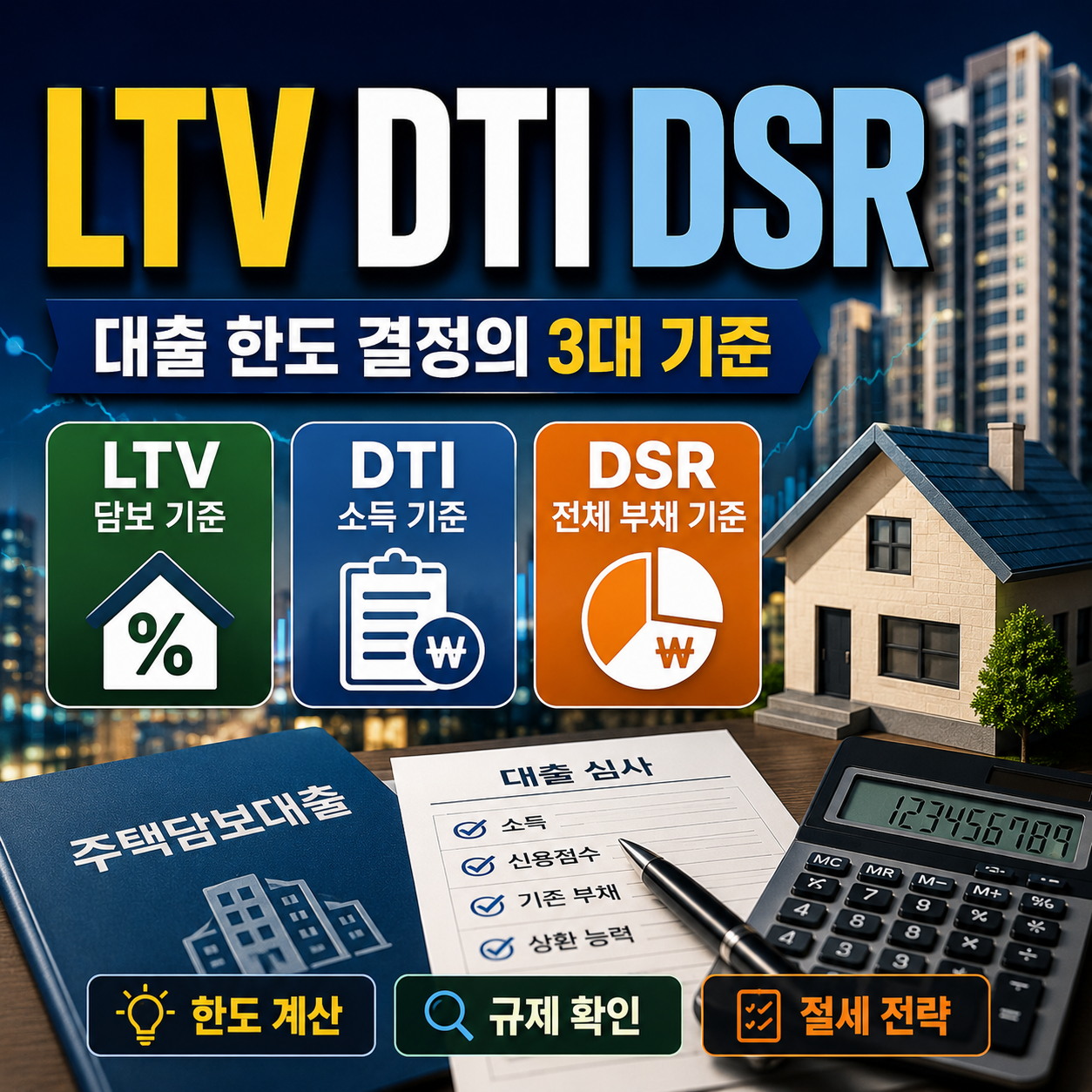 LTV DTI DSR 뜻 2026년, 대출 한도 줄어드는 이유