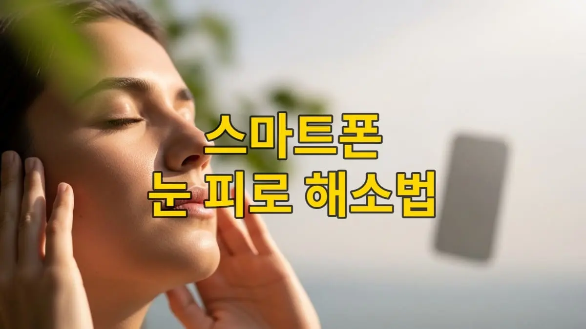 스마트폰 과의존으로 지친 눈을 편안하게 쉬게 하며 디지털 디톡스를 실천하는 사람의 모습