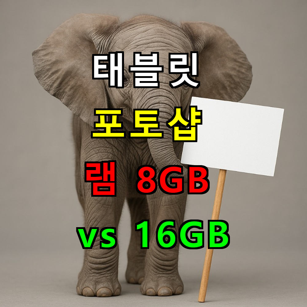 태블릿 포토샵 램 8GB vs 16GB 실제 차이는?