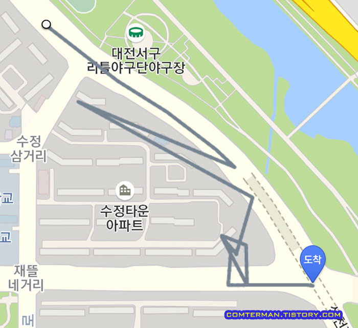 티맵 기록 스마트폰 GPS 이상