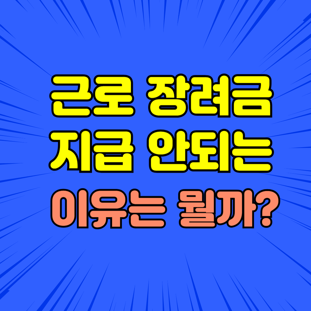 근로장려금 지급 안되는 이유