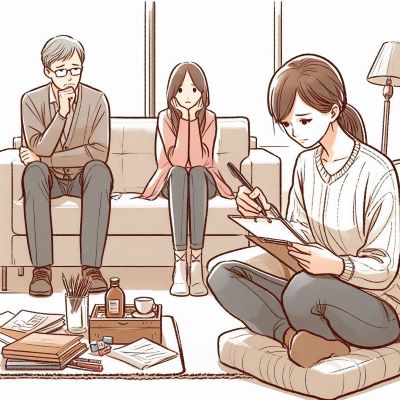 우울한 가족의 모습